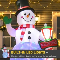 HOMCOM 8ft Tall Christmas Inflatable Snowman with Street Lamp, Lighted for Home Indoor Outdoor Garden Lawn Decoration Party Prop(m-4)