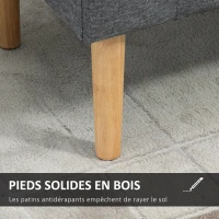 HOMCOM Banc coffre rangement capitonné banquette avec accoudoirs, banc de rangement pour la chambre à coucher, entrée, salon, charge 130 Kg dim. 116 x 44 x 58 cm gris foncé(m-5)