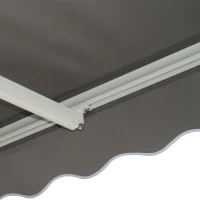 Outsunny Markise elektrisch Gelenkarmmarkise Kurbel inkl. Fernbedienung Balkon Alu Grau 5x3m(m-7)