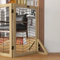 PawHut Hundegitter Treppengitter Absperrgitter, faltbar, Kiefernholz, 187 cm x 44 cm x 70 cm, Natur(m-8)