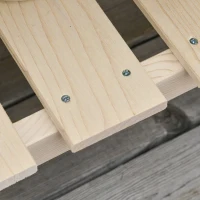 Outsunny Pflanztisch mit Haken Gärtnertisch Blumentisch aus Tannenholz Kunststoff für Garten Terrasse verstellbare Arbeitsfläche Natur 100 x 40 x 140 cm(m-9)