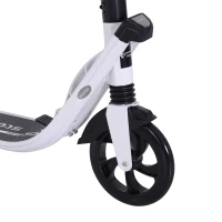 HOMCOM Monopattino Scooter Monopattino Pieghevole Regolabile con Serratura Rinforzata per Adulti e Bambini in Alluminio, PP, PU 93.5 x 38  x 95-105 cm Bianco(m-7)