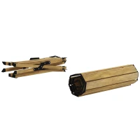 Outsunny Portable Camping Table, 4ft Aluminium Folding Table with Roll-Up Top, Picnic Table for Indoor, Outdoor, Party, BBQ, Beach, Natural Wood Effect(m-7)