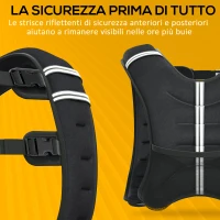 HOMCOM Giubbotto Zavorrato 5kg Traspirante con Tasca Portaoggetti e Spallacci, in tessuto Oxford, 40x35 cm, Nero(m-7)