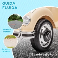 HOMCOM Macchina Elettrica per Bambini 18-48 Mesi Licenza Mercedes-Benz con Musica, Beige(m-6)