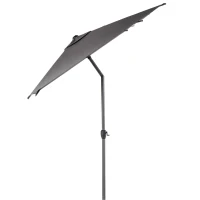 Outsunny 3 x 2m Garden Parasol Umbrella, Outdoor Market Table Umbrella with Aluminium Pole & Crank, Rectangular Tilting Parasol Sun Shade Canopy, Grey(m-11)