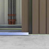 Outsunny 7 x 4ft Metal Garden Shed, Outdoor Storage Tool House with Ventilation Slots, Foundation Kit and Lockable Double Doors, Brown(m-10)