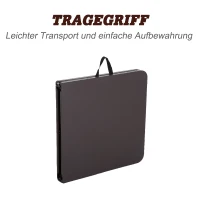 Outsunny Klapptisch, Faltbarer Campingtisch, Höhenverstellbarer Falttisch, Picknicktisch, Metall, Kaffee, 122 x 61 x 53/71,5 cm(m-6)