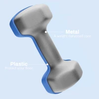 SPORTNOW 2 x 2kg Hexagonal Dumbbells Weights Set with Non-Slip Grip for Home Gym Workout, Blue(m-5)