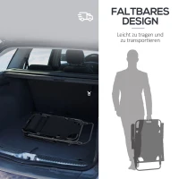 Outsunny Sonnenliege mit Kissen, Klappbare Strandliege mit 2-Fach verstellbare Rückenlehne Gartenliege, 2-in-1 Relaxliege, Metall + Oxfordstoff, Schwarz 135 x 60 x 89 cm(m-5)
