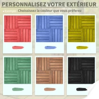 Outsunny Dalles terrasse - caillebotis - Lot de 54 pcs, Surface Max. 5 m²- emboîtables, Installation très Simple(m-8)