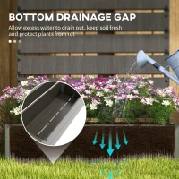 Outsunny Raised Bed for Garden, Planter with Trellis for Climbing Plants, Vines, Planter Box with Drainage Gap, Dark Grey(m-6)