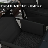 Outsunny 5 Piece Garden Dining Set with Breathable Mesh Seat, Adjustable Backrest, Tempered Glass Table Top for Patio, Black(m-6)