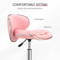 HOMCOM Adjustable Rolling Swivel Beauty Salon Chair, Stool for Spa, Pink(m-6)