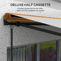 Outsunny 2.5 x 3.5m Aluminium Frame Electric Awning, with Remote - Light Grey(m-7)