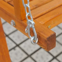 Outsunny Balancín Columpio de Madera Maciza para Jardín Silla Columpio Balancín Jardín con Toldo de Madera Maciza Carga MAX 360kg Terraza Aire libre(m-4)