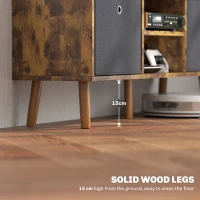 HOMCOM TV Cabinet Stand Unit for TVs up to 50'' with Foldable Drawers, Entertainment Centre for Living Room Rustic Brown(m-7)