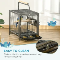 PawHut Parrot Cage, Travel Carry Pet Bird Cage, with Metal Handle(m-4)