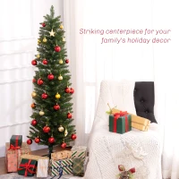 HOMCOM 5ft Artificial Bare Pencil Christmas Tree - Green(m-4)