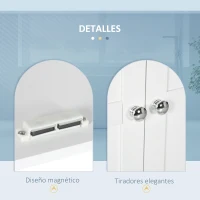 kleankin Mueble de Baño Colgar con Estantes Ajustables y Puertas con Cierre Magnético Armario de Pared 58x24x60 cm Blanco(m-6)