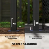 Outsunny 3 x 3m Aluminium Pergola, with Retractable Roof - Khaki(m-6)