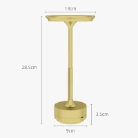 HOMCOM Lampada Senza Filo Touch Luce LED 3 Tonalità e Batteria Ricaricabile, Ø13x28.5cm, Oro(m-3)