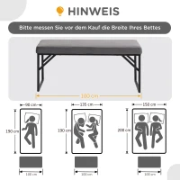 HOMCOM Sitzbank mit Polsterauflage, Schuhbank, Flurbank, inkl. Polster, Dunkelgrau + Schwarz(m-7)