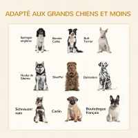 PawHut Cage pour chien sur pied avec coussin amovible acier noir et aspect bois - 94 x 60 x 71,5 cm coloris bois naturel(m-4)