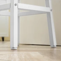 HOMCOM Lot de 2 tabourets style moderne hauteur 65 cm avec repose-pieds - blanc et aspect bois(m-10)