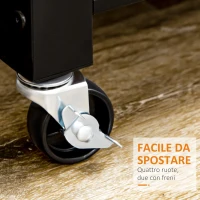 HOMCOM Carrello da Cucina Portavivande con 3 Cassetti e Mensola, Mobiletto Multiuso in Legno Truciolare, 60x50x84.5cm, Quercia(m-5)