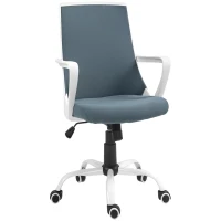 HOMCOM Sedia da Ufficio Ergonomica con Altezza Regolabile, Funzione Dondolo e Tessuto a Rete, Grigio(m-1)
