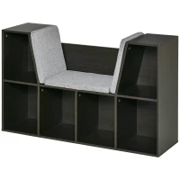 HOMCOM Kids Bookcase Shelf Storage Cabinet Unit, Living Room Sideboard w/ Six Compartments for Toys, Books - Brown(m-11)