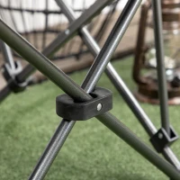 Outsunny Sedia Sdraio da Campeggio Reclinabile e Pieghevole con Poggiapiedi, 58x148x90cm, Nero(m-9)