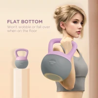 SPORTNOW 6KG Soft Kettlebell, Kettle Bell with Non-Slip Handle for Home Gym, Weight Lifting, Strength Training, Purple/Grey(m-6)