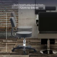 HOMCOM Swivel Salon Chair w/ Padded Seat Back 5 Wheels Adjustable Height Salon Hairdressers Tattoo Spa Rolling Black(m-7)