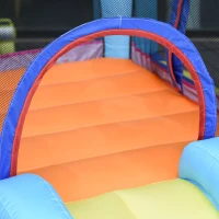 Outsunny Castello Gonfiabile Gigante e Rimbalzante per Bambini 3-8 Anni con Scivolo, Piscina e Gonfiatore 3.6x1.75x1.8m(m-9)