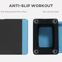 SPORTNOW Adjustable Fitness Stepper, with Non-Slip Surface, for Home, Gym, Office Workout, Light Blue(m-5)
