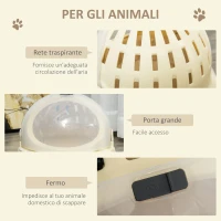 PawHut Trasportino Cuccia per Gatti Rotondo con Peluche Interno e Fermo, Φ41x35.2cm, Beige(m-6)