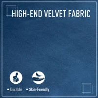 HOMCOM Velvet Armchair, Modern Accent Chair, Upholstered Tub Chair with Solid Wood Legs and Seat Cushion for Living Room, Blue(m-7)