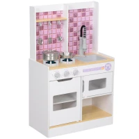AIYAPLAY Kids Play Kitchen, Pretend Play Kitchen with Realistic Oven, Stove, Sink, Kitchen, Accessories, White(m-1)