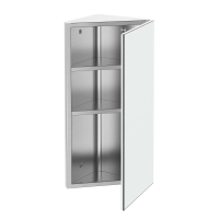 HOMCOM Armoire Miroir Salle de Bain Armoire de Toilette Murale Meuble d'angle 2 étagères dim. 30L x 18,4l x 60H cm Acier INOX.