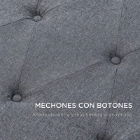 HOMCOM Cabecero de Cama 160 cm Tapizado en Lino 2 Formas de Uso Vertical o Montado a la Pared Cabecero Gris(m-6)