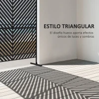 Outsunny Separador de Ambientes Exterior con 3 Piezas Patrón de Triángulo Invertido con Marco de Acero 122x45x198 cm Blanco(m-4)