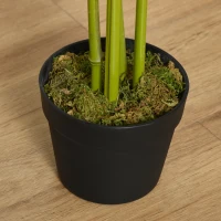 Outsunny Arbre Artificiel Bambou Plante Artificielle Hauteur 1,2 m 552 Feuilles denses réalistes Pot Inclus Noir avec Lichen Vert(m-7)