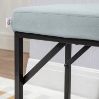 HOMCOM Banc bout de lit banquette banc en tissu velours cadre en acier 100 x 35 x 47 cm bleu clair(m-8)