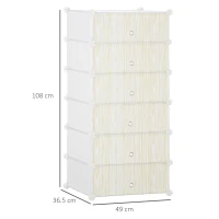 HOMCOM Mobile Scarpiera Modulare Salvaspazio, 6 Cubi 45x35x17 cm in Acciaio e PP, Bianco(m-3)