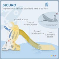 AIYAPLAY Scivolo per Bambini 18-36 Mesi in PE e PP a Tema Spaziale con Scale Antiscivolo, 157x46.5x80 cm(m-4)
