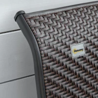 Outsunny Set da 2 Sedie da Giardino Pieghevoli in Rattan PE, Schienale 7 Posizioni, 71x58x111cm(m-8)