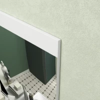 HOMCOM Specchio Bagno da Parete Moderno con Mensola Portaoggetti, in Vetro e MDF, 50x12x60 cm, Bianco(m-9)