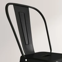 HOMCOM Set 2 Sgabelli da Bar Industriale con Schienale Rimovibile e Poggiapiedi, in Metallo, 44x49x116 cm, Nero(m-10)